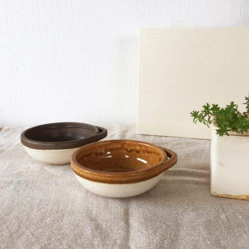 カセロラ オーブン とんすい cacerola bowl white&yellow