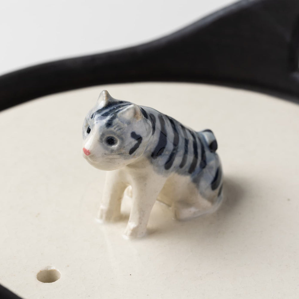 牧田亮 猫土鍋 cat rid wood handle ceramic stew pot