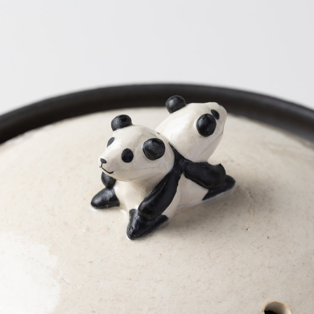 ふたごパンダ土鍋 500cc Two pand's handle ceramic pot 500㏄