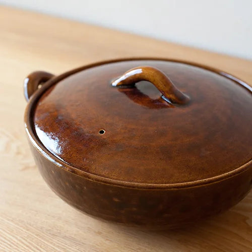 安具楽　9号土鍋　agura pot no.9 amber