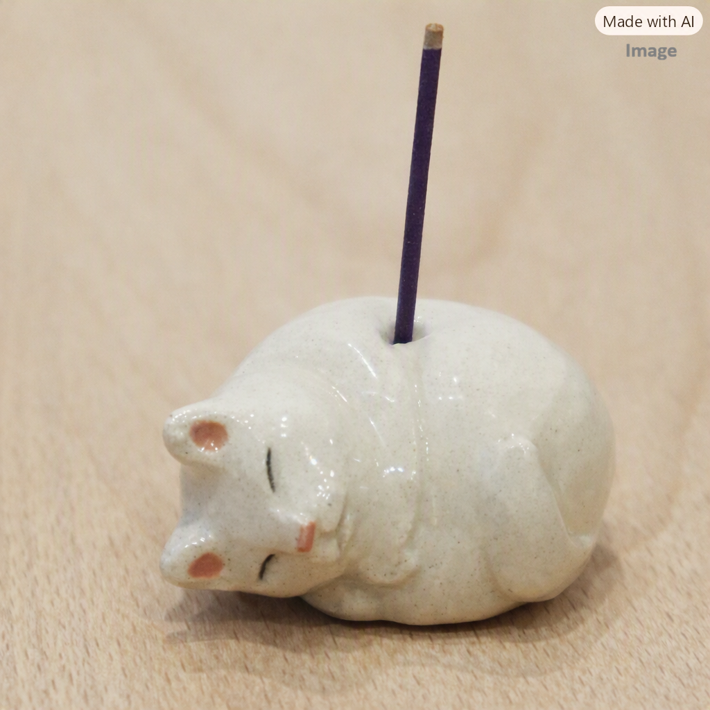 【ま工房　牧田亮】　ねこ香立て ｜Makobo Studio Makoto Makita – Cat Incense Holder｜Ma工房 牧田亮 貓咪手工香座