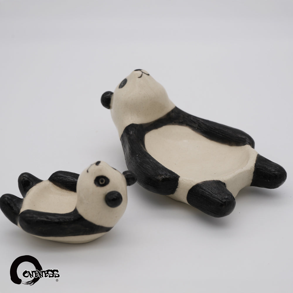 【ま工房　牧田亮】　親子パンダ皿　豆皿 ｜Makobo Studio Makoto Makita – Parent & Baby Panda Dish – Small Plate｜Ma工房 牧田亮 親子熊貓小皿／豆皿