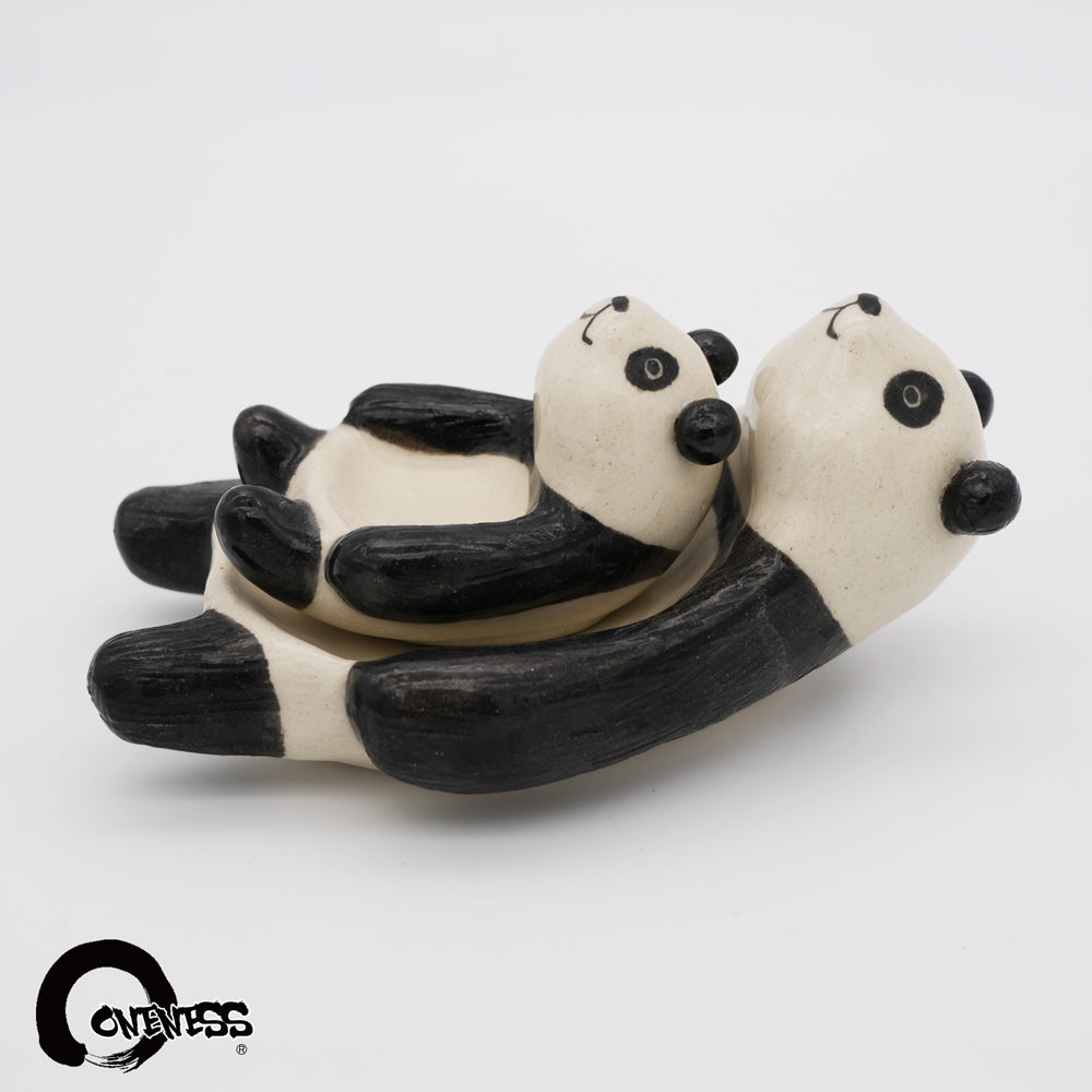 【ま工房　牧田亮】　親子パンダ皿　豆皿 ｜Makobo Studio Makoto Makita – Parent & Baby Panda Dish – Small Plate｜Ma工房 牧田亮 親子熊貓小皿／豆皿