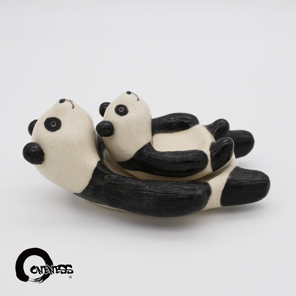【ま工房　牧田亮】　親子パンダ皿　豆皿 ｜Makobo Studio Makoto Makita – Parent & Baby Panda Dish – Small Plate｜Ma工房 牧田亮 親子熊貓小皿／豆皿