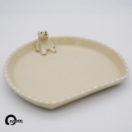 【ま工房　牧田亮】　しろくま　パン皿 ｜Makobo Studio Makoto Makita – Polar Bear Bread Plate｜Ma工房 牧田亮 北極熊麵包盤