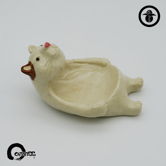 【ま工房　牧田亮】　三毛猫お玉立て ｜Makobo Studio Makoto Makita – Calico Cat Ladle stand｜Ma工房 牧田亮 三花貓陶瓷手工湯勺座