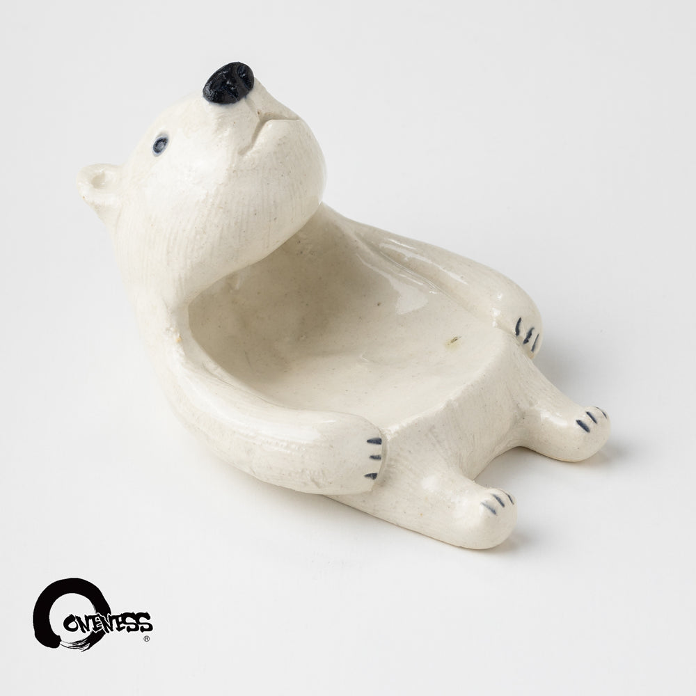 ま工房　しろくまお玉立て· white bear ladele stand