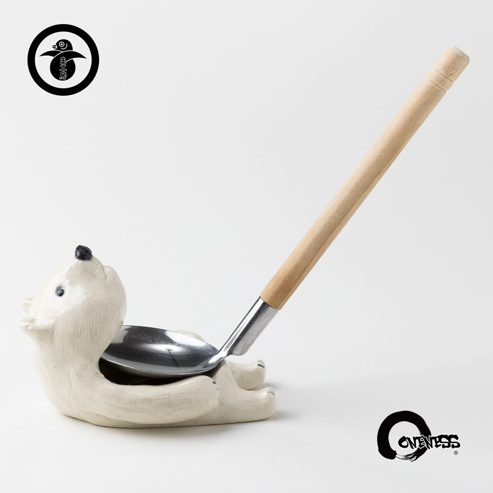 ま工房　しろくまお玉立て· white bear ladele stand