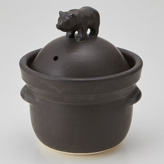 カーモス　クマご飯鍋　KAMMOS　bear handle ceramic stew pot