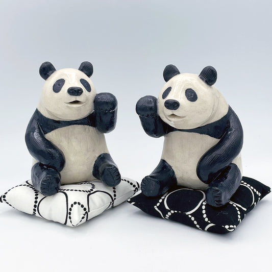 【ま工房　牧田亮】　対招きパンダ ｜Makobo Studio Makoto Makita – Pair of Beckoning Pandas｜Ma工房 牧田亮 對招き熊貓